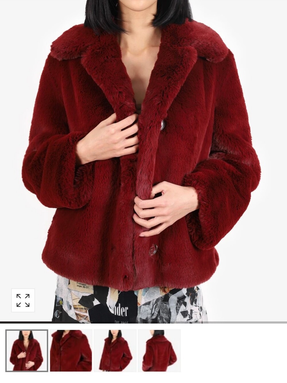 Burberry Burgundy Faux Fur Cropped Jacket